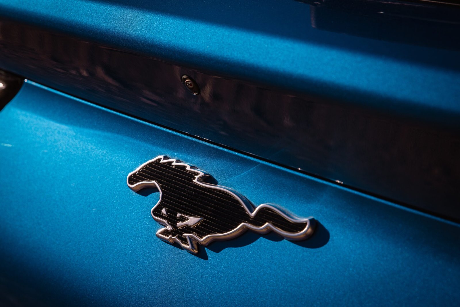 Blue 2027 Ford Mustang Mach-E Trail front detail