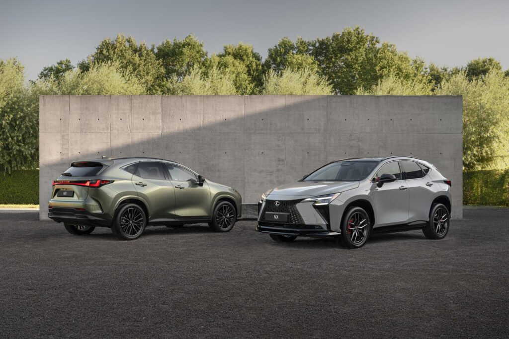 Two 2027 Lexus NX crossovers, the updated hybrid and plug-in hybrid models