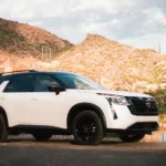 2027 Nissan Pathfinder Special Edition parked near a mountain range