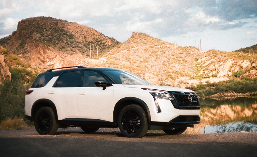 2027 Nissan Pathfinder Special Edition parked near a mountain range