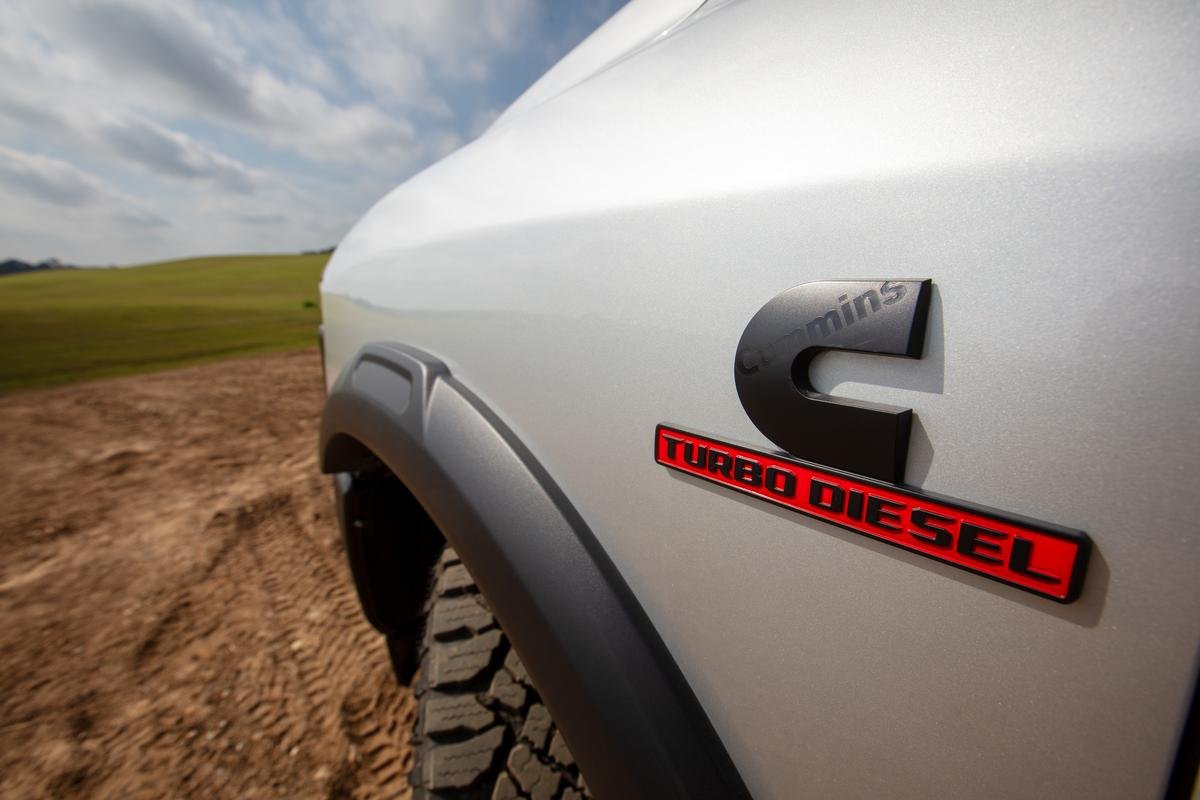 Cummins turbo diesel badge on a 2027 Ram 2500 Power Wagon