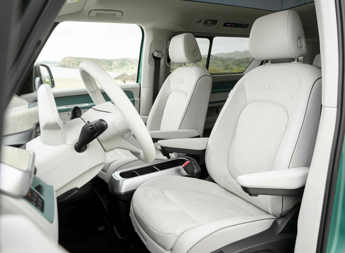 Interior of the Volkswagen ID. Buzz with long wheelbase