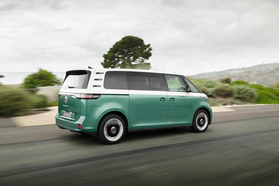 Volkswagen ID. Buzz with long wheelbase on the move